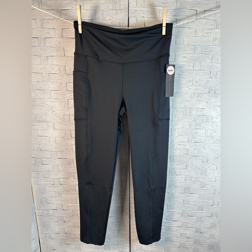 Bally Women's black leggings pockets activewear athleisure casual gym Workout
